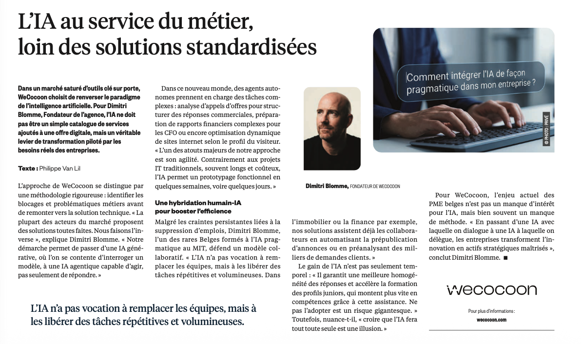 Article consacré à Wecocoon dans Smart Business – Trends Tendances, juin 2026
